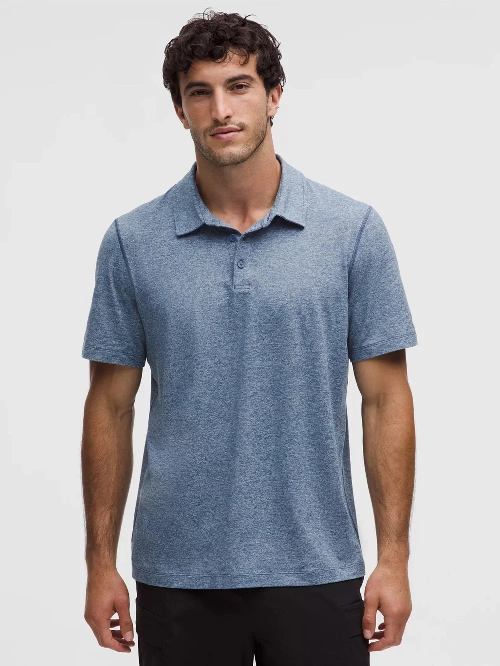 Lululemon Soft Jersey Short-Sleeve Polo Shirt in blue | size large - Picture 1 of 7